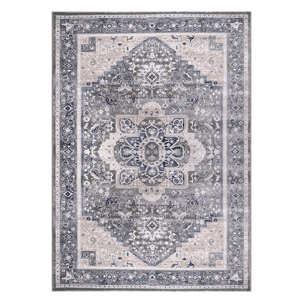 Lulu Traditional Medallion Grey Cream Rug 2 The Rugs Outlet