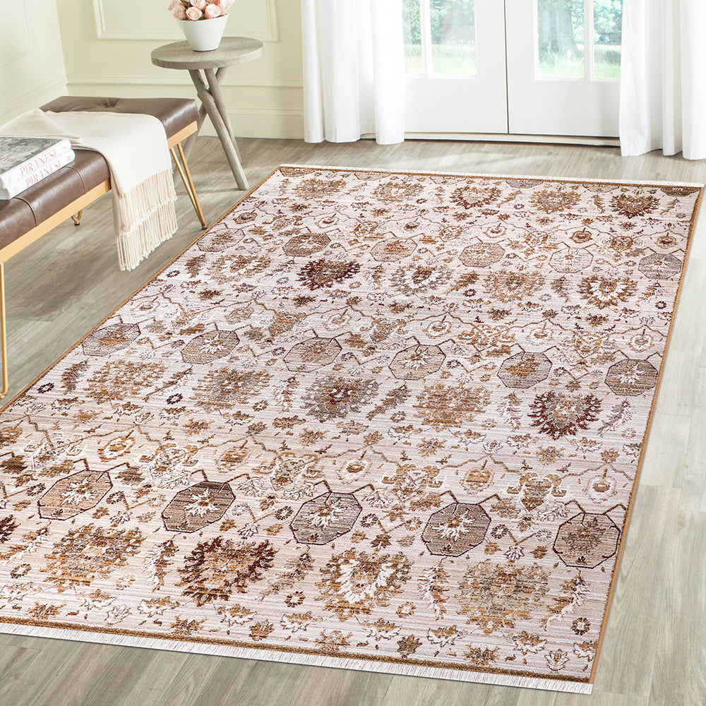 Sena Traditional Ivory Brown Rug 1 The Rugs Outlet