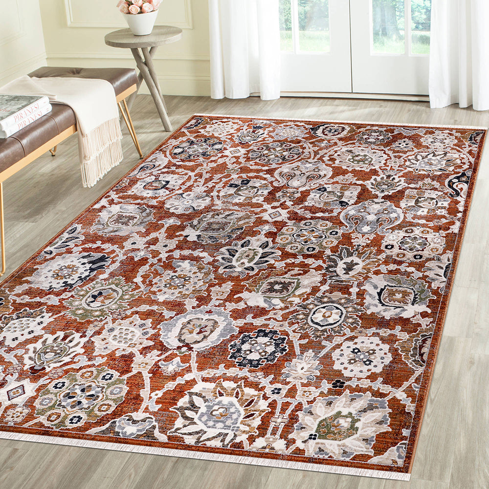 Sena Oriental Rose Ivory Rug 1 The Rugs Outlet