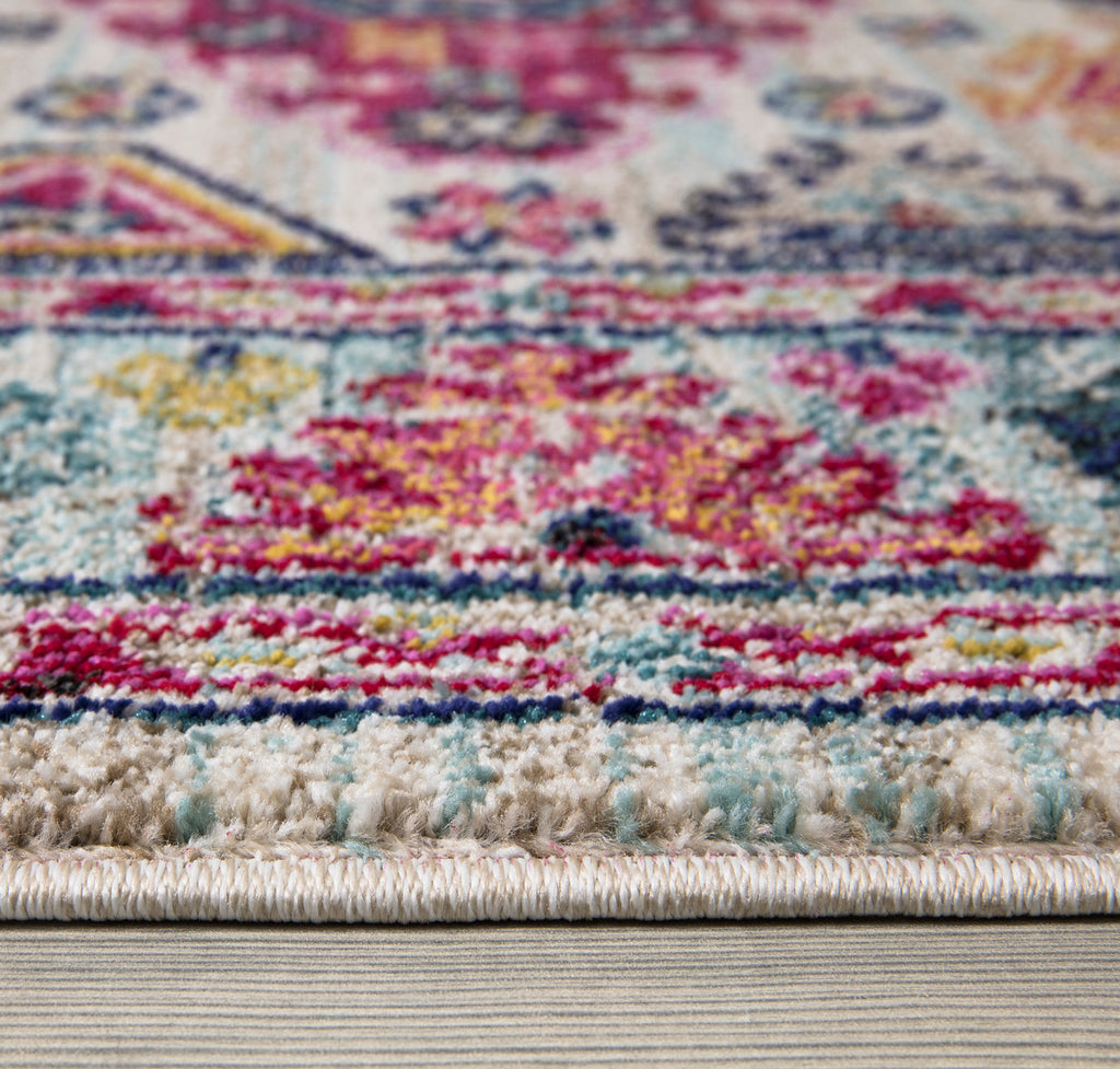 Miami Area Rug - Cream and Pink therugsoutlet.ca