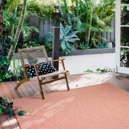 Durable and colorful rugs designed for outdoor spaces and patios
