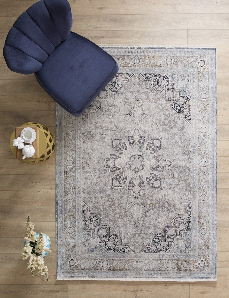 Kalipso Medallion Rug Grey therugsoutlet.ca
