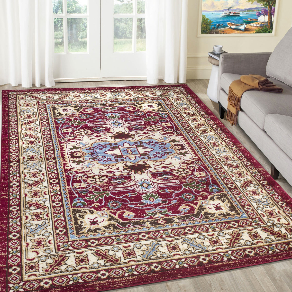 Qashqai Medallion Red Area Rug