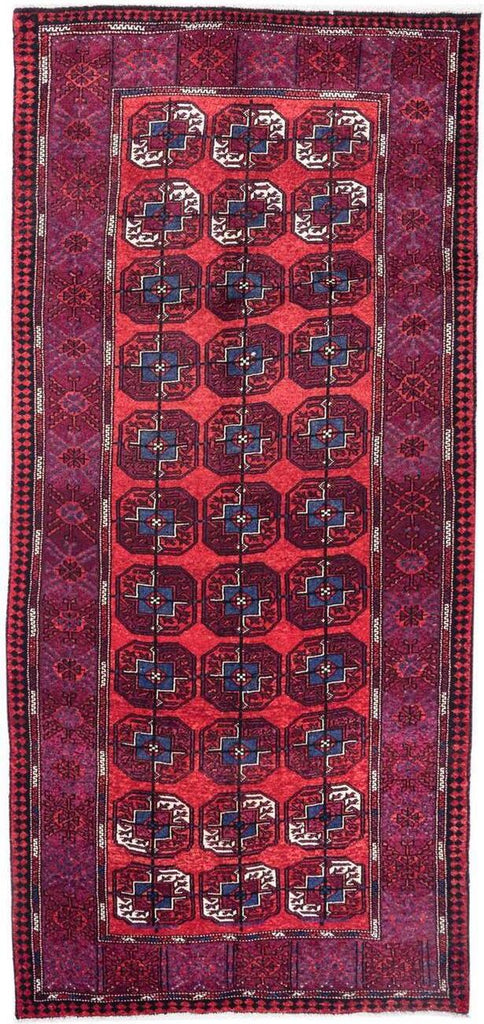Hand-Knotted Floral Runner Rug - red - 292X142 CM | 9'7"X4'8" therugsoutlet.ca