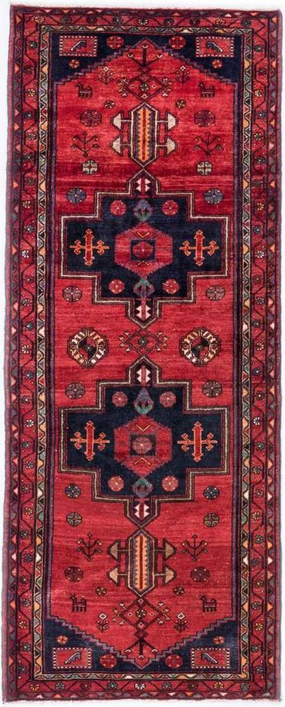 Hand-Knotted Multi medallion Runner Rug - Red - 295X115 CM | 9'8"X3'9" therugsoutlet.ca