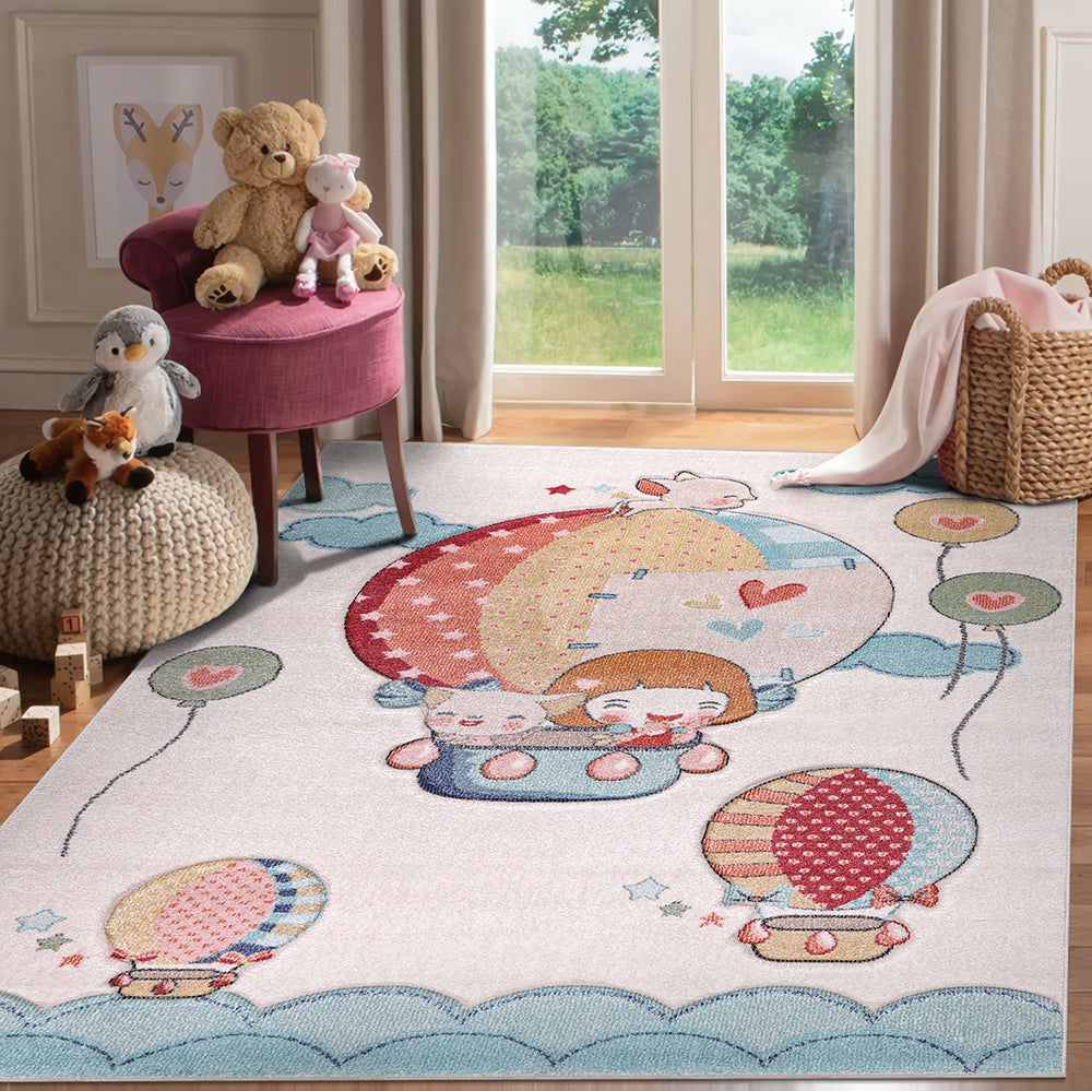 Funny Balloon Cream Kids Rug 1 therugsoutlet.ca