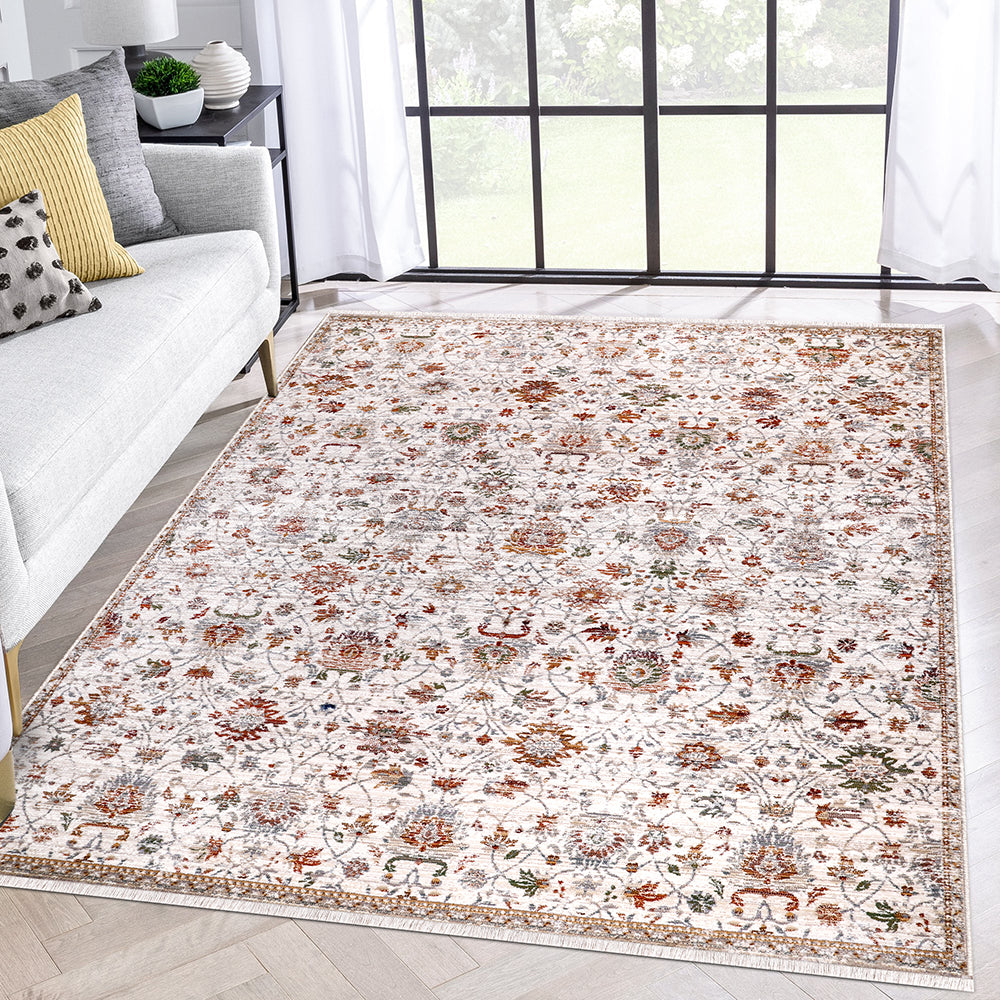 Sena Oriental Ivory Silver Rug 1 The Rugs Outlet