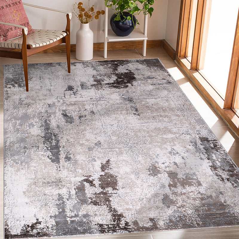 Lulu Abstract Cream Beige Area Rug therugsoutlet.ca