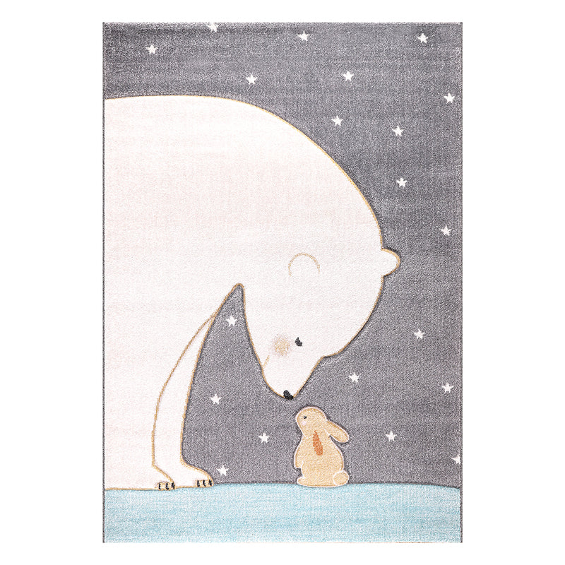 Funny Collection Polar Bear Grey Cream Area Rug 2 therugsoutlet.ca