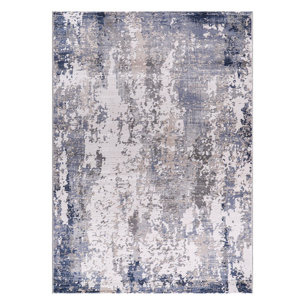 Lulu Modern Abstract Silver Blue Rug 2 The Rugs Outlet