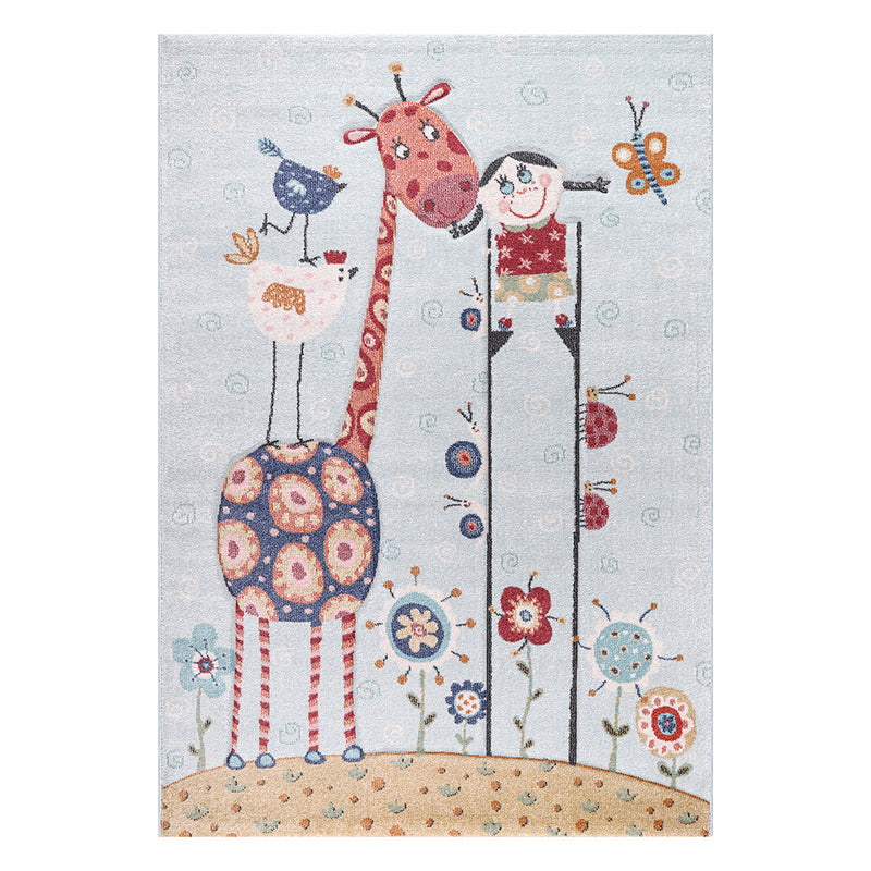 Funny Collection Giraffe Blue Navy Area Rug 2 therugsoutlet.ca