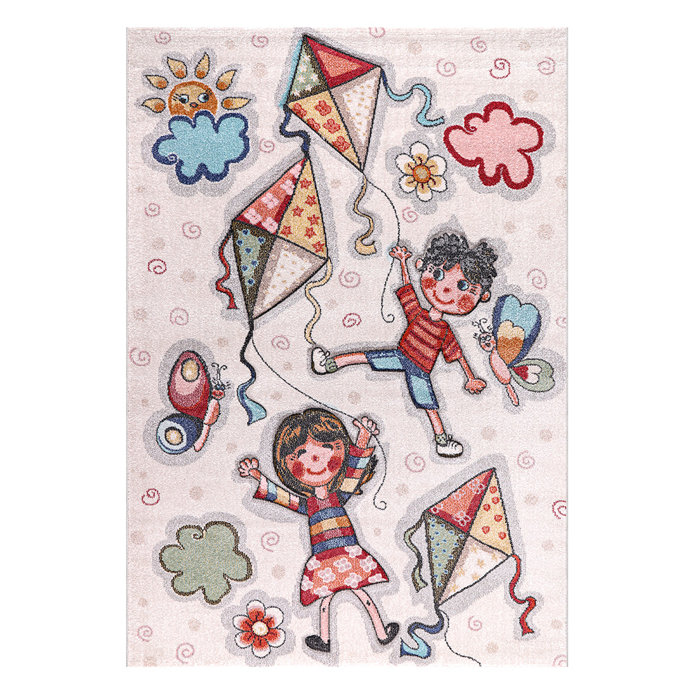 Funny Collection Flying Kite Sand Cream Area Rug 2 therugsoutlet.ca