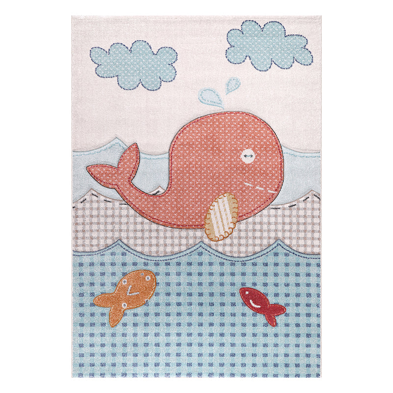 Funny Collections Whales Cream Blue Area Rug 2 therugsoutlet.ca