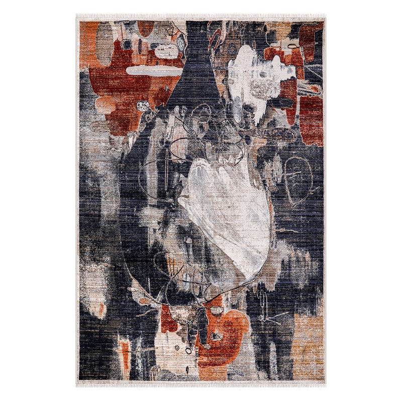 Selin Contemporary Navy Brown Area Rug