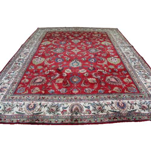 Hand-Knotted Floral Area Rug – Red – 304X405 CM | 9'12"X13'4" therugsoutlet.ca
