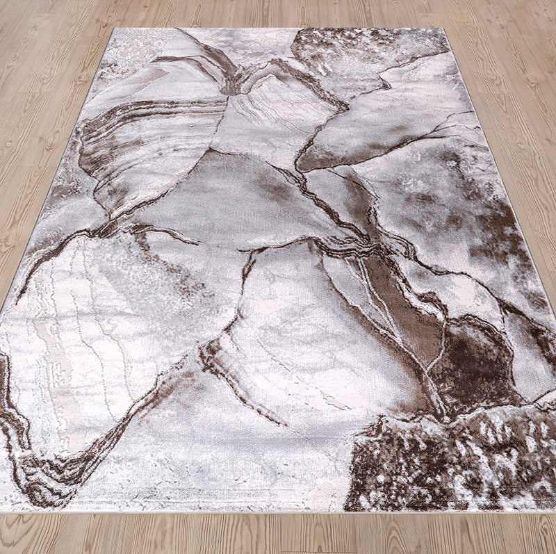 Lulu Contemporary Abstract Silver Brown Area Rug 3 therugsoutlet.ca