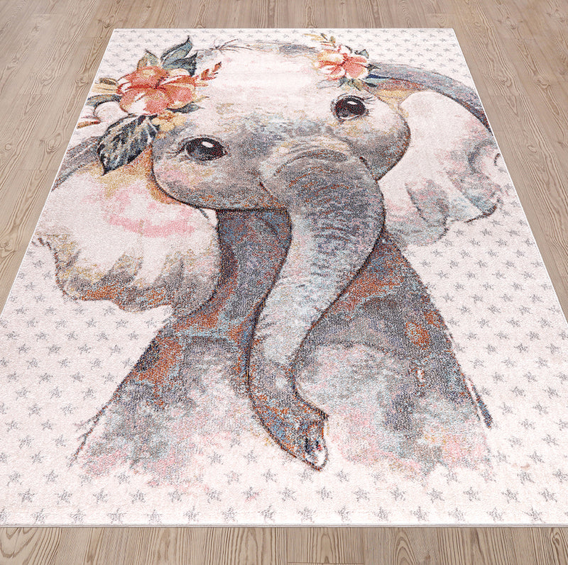 Funny Collection Elephant Sand Cream Area Rug 3 therugsoutlet.ca