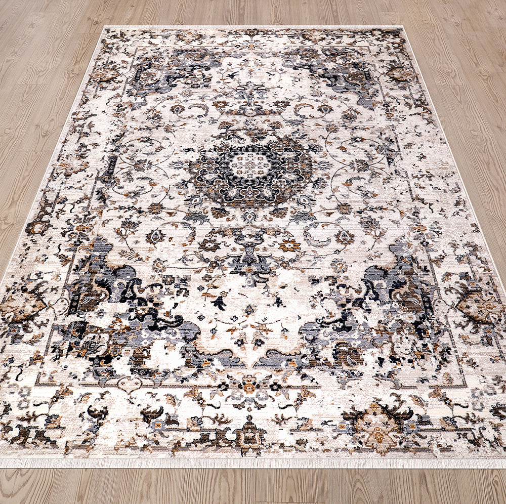 Sena Medallion Ivory Silver Rug 3 The Rugs Outlet
