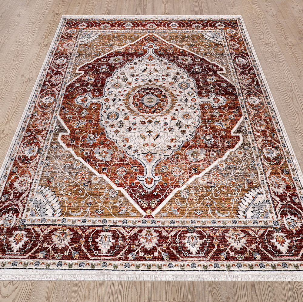 Sena Traditional Medallion Rose Ivory Rug 3 The Rugs Outlet