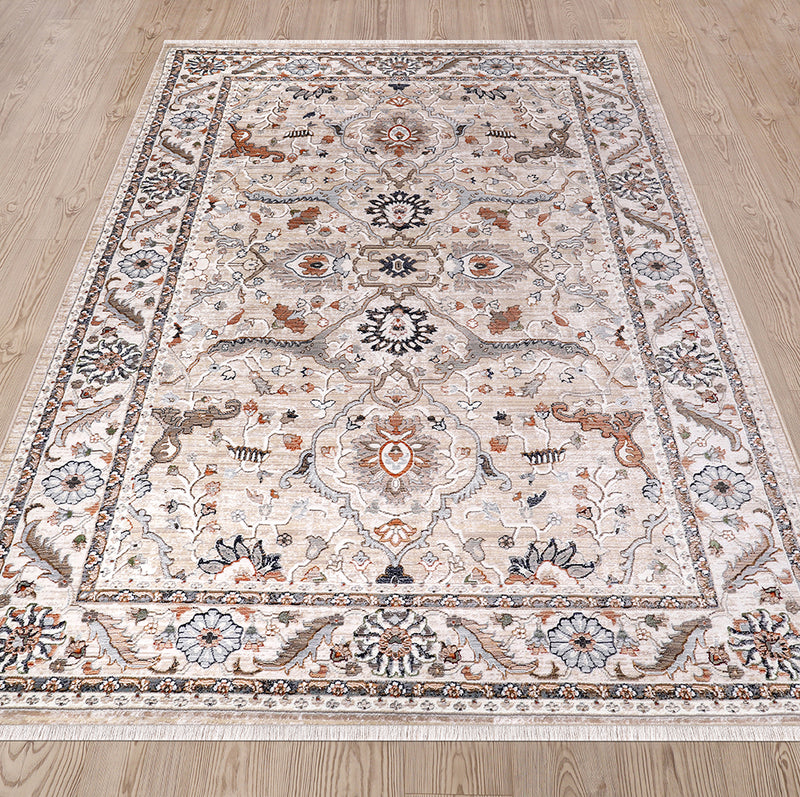 Selin Traditional Ivory Beige Area Rug