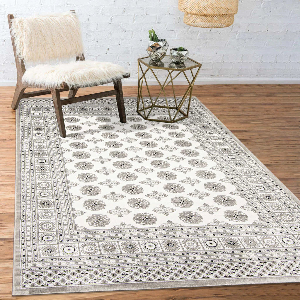 Navoi Traditional Area Rug Ivory Cream Therugsoutlet.ca