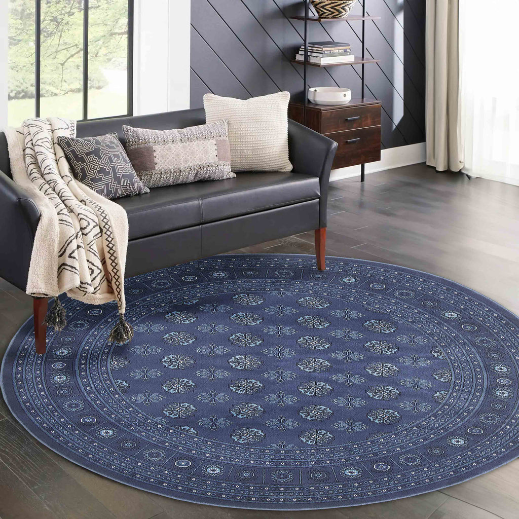 Navoi Traditional Area Rug Navy Blue Therugsoutlet.ca