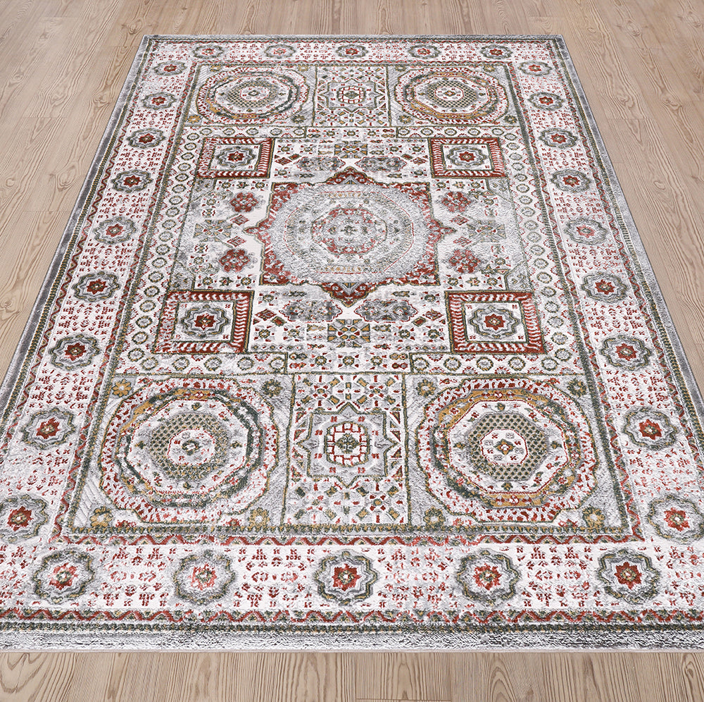 Lulu Traditional Grey Rose Rug 3 The Rugs Outlet