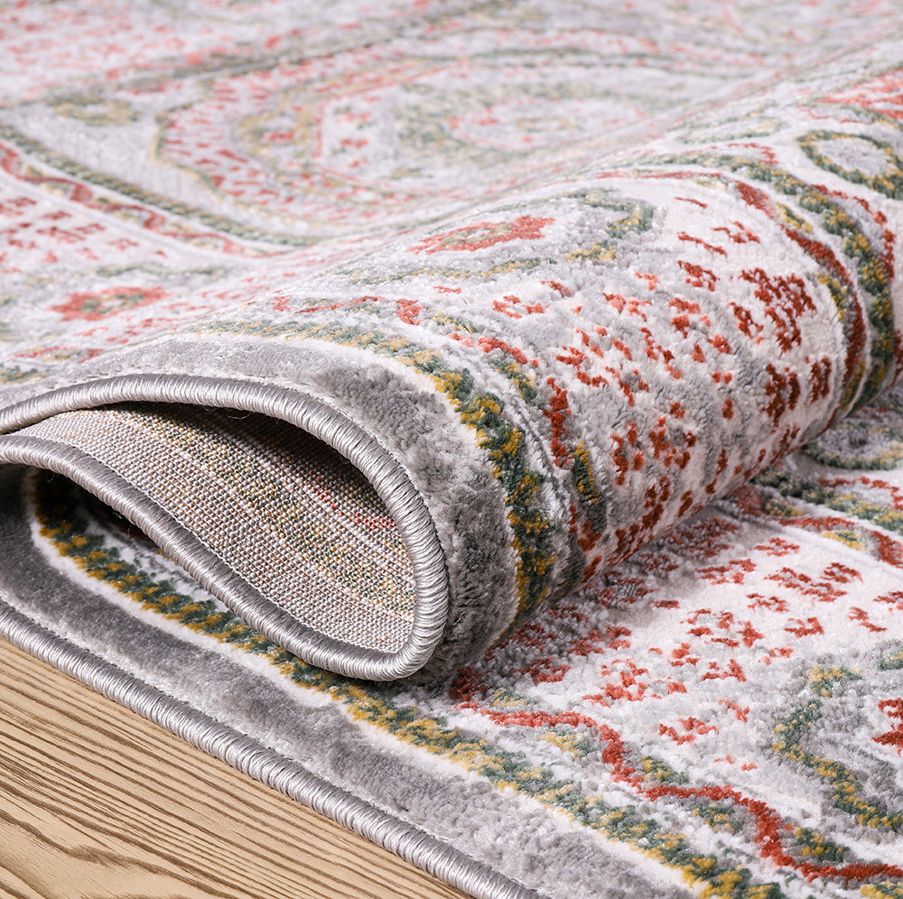 Lulu Traditional Grey Rose Rug 6 The Rugs Outlet