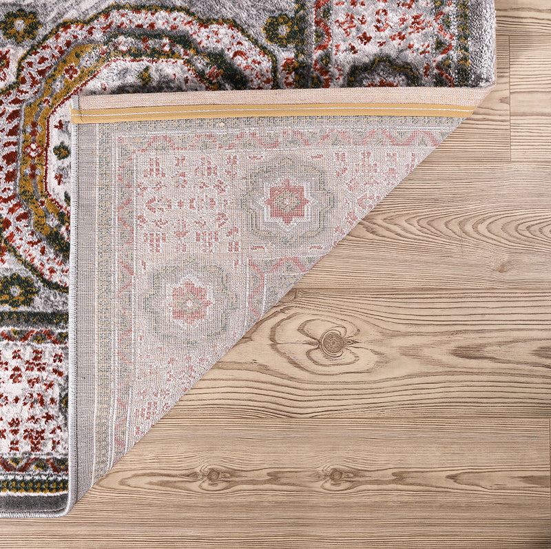 Lulu Traditional Grey Rose Area Rug