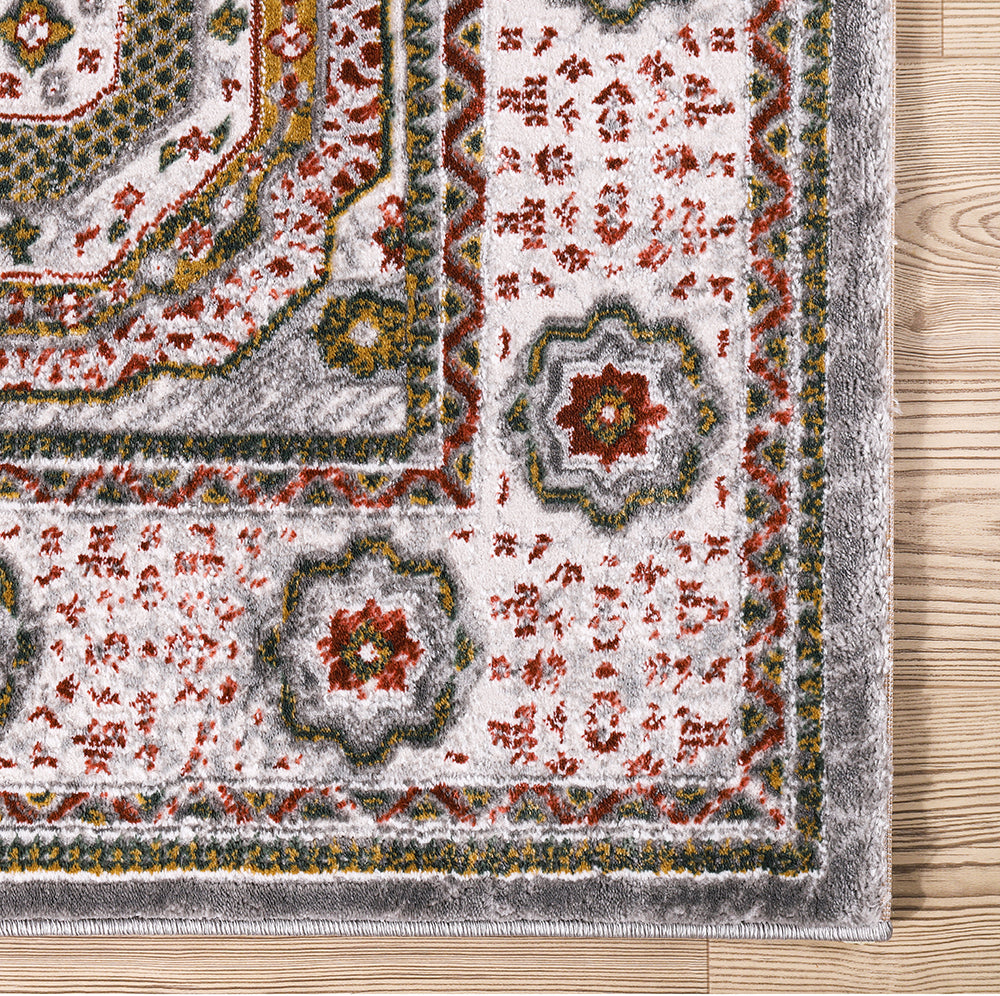 Lulu Traditional Grey Rose Rug 5 The Rugs Outlet