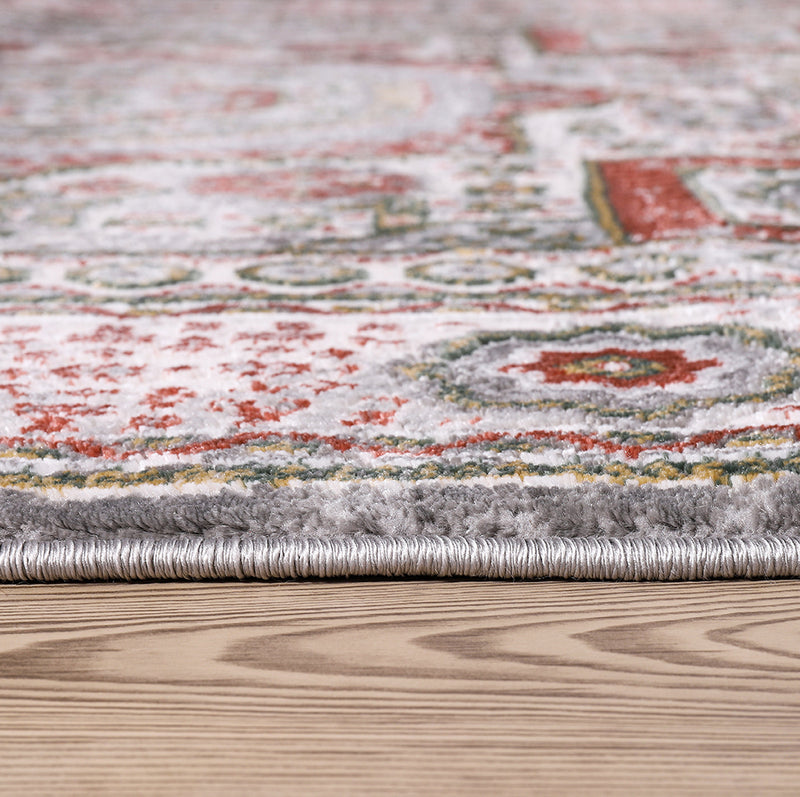 Lulu Traditional Grey Rose Area Rug