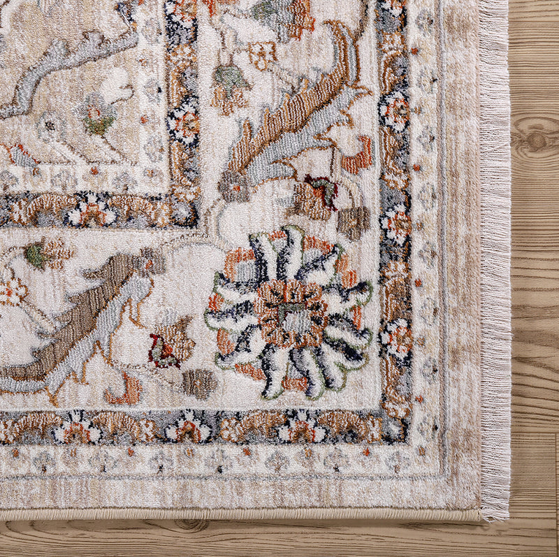 Selin Traditional Ivory Beige Area Rug