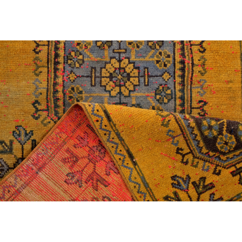 Turkish Vintage Hand-Knotted Gold Wool 93 x 344 cm (3'1" x 11'3")