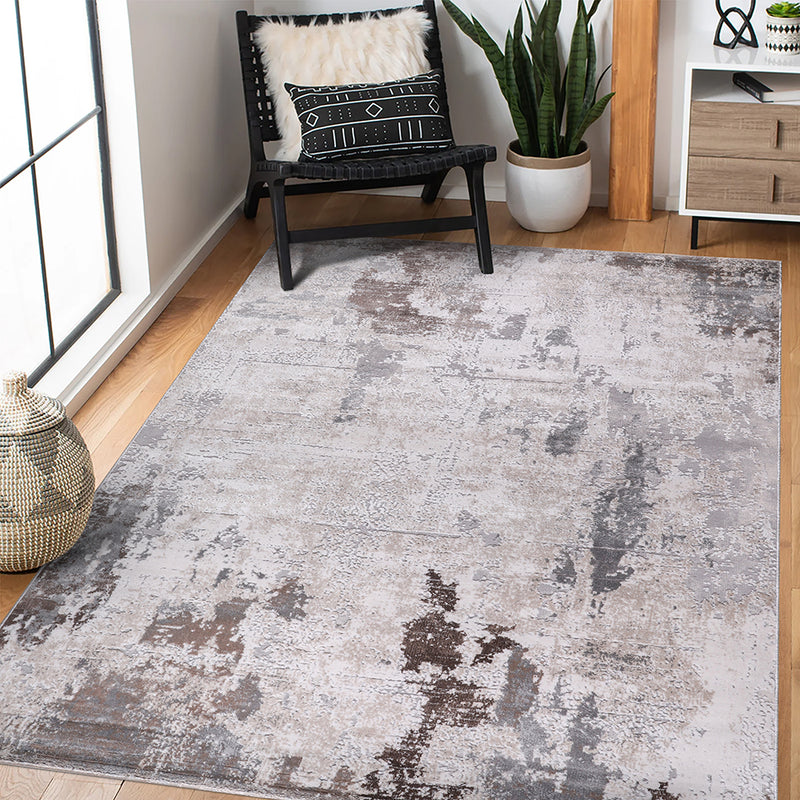 Lulu Contemporary Abstract Beige Cream Area Rug therugsoutlet.ca
