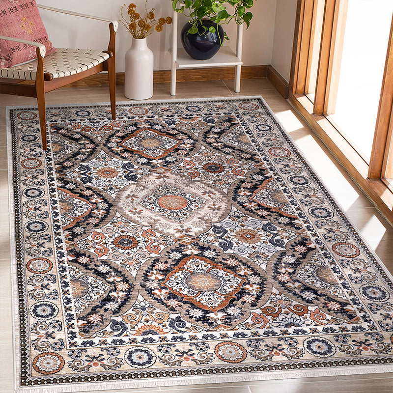 Selin Oriental Ivory Navy Area Rug