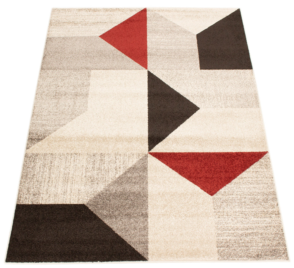 Bruges Area Rug Grey and Red Therugsoutlet.ca