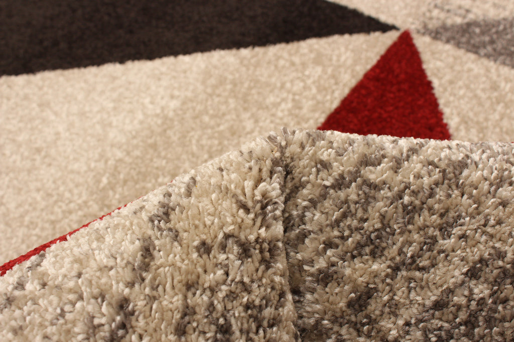 Bruges Area Rug Grey and Red Therugsoutlet.ca