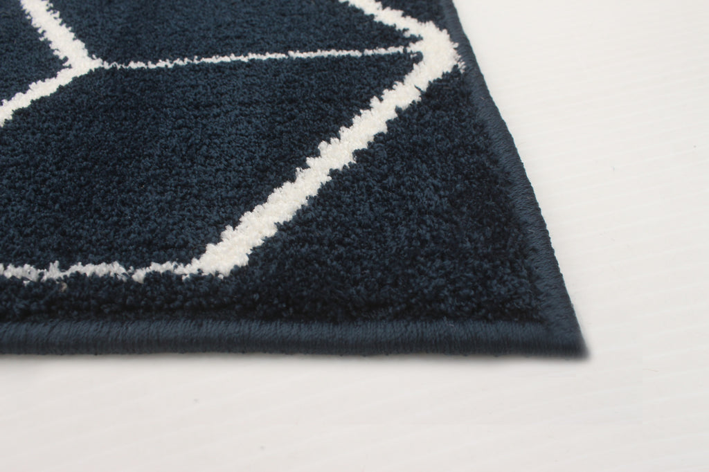 Cubist Dreams Area Rug Navy and White Therugsoutlet.ca