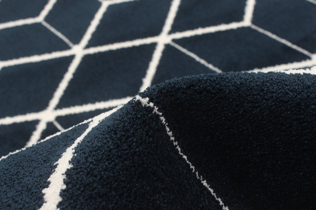 Cubist Dreams Area Rug Navy and White Therugsoutlet.ca