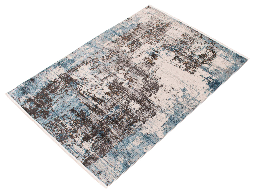 Cypress Abstract Area Rug Blue and Grey Therugsoutlet.ca