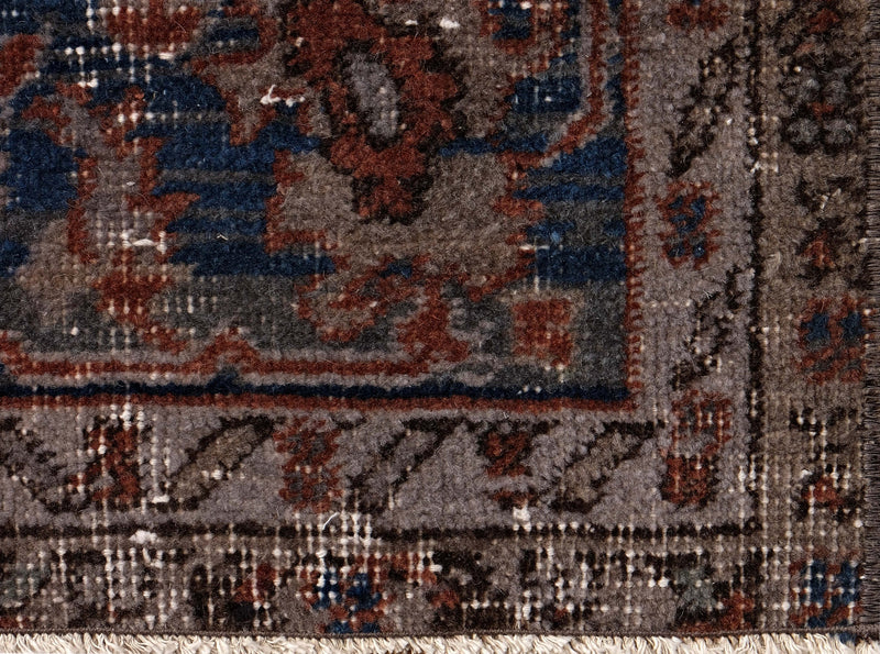Turkish Vintage Hand-Knotted Red Wool 142 x 274 cm (4' 8" x 8' 12")