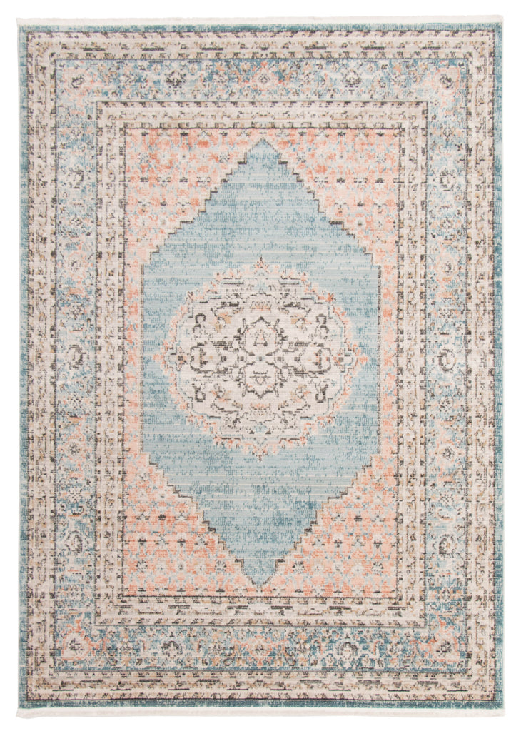 Damavand Traditional Medallion Area Rug Blue Therugsoutlet.ca