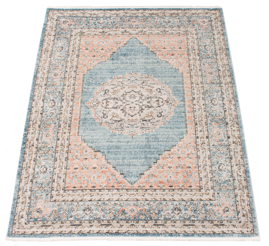 Damavand Traditional Medallion Area Rug Blue Therugsoutlet.ca