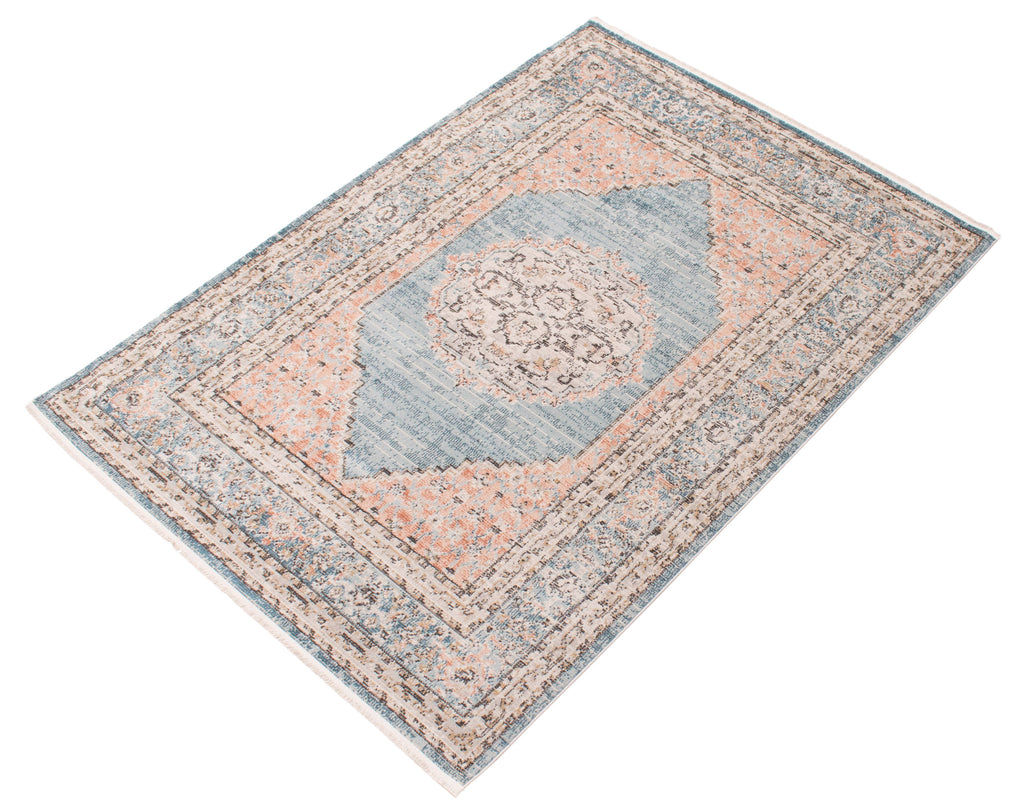 Damavand Traditional Medallion Area Rug Blue Therugsoutlet.ca