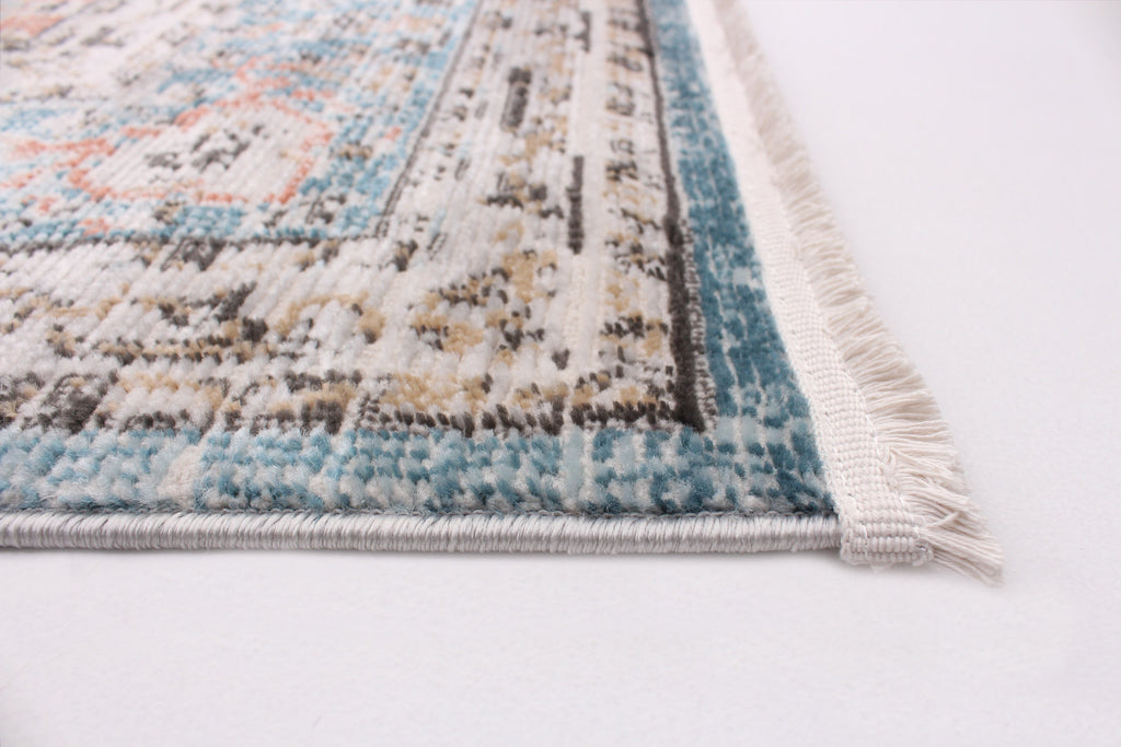 Damavand Traditional Medallion Area Rug Blue Therugsoutlet.ca