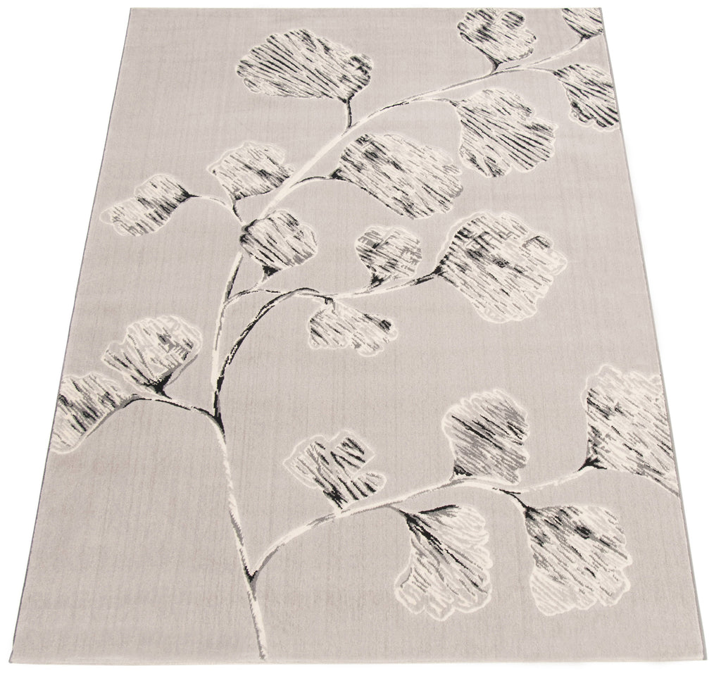 Diva Floral Area Rug Grey Therugsoutlet.ca