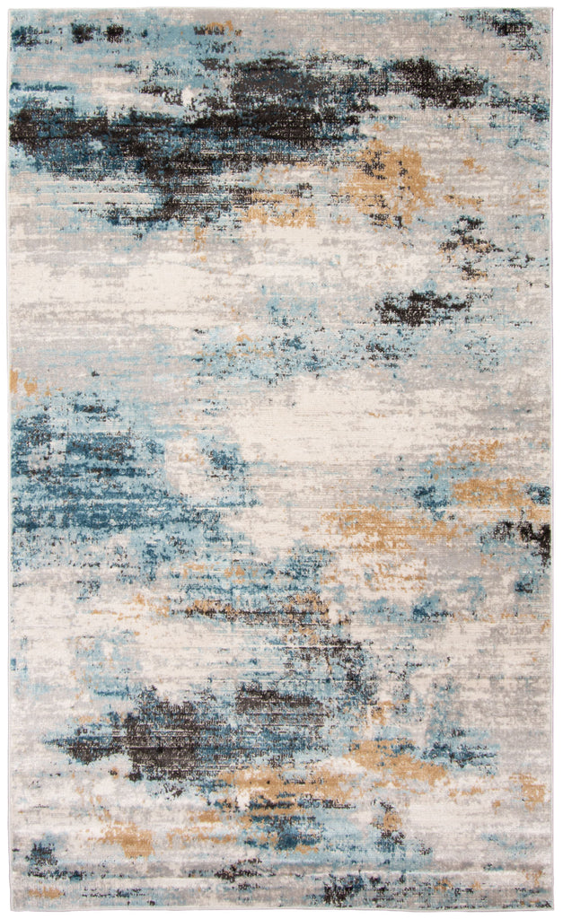 Everest Abstract Area Rug Blue and Grey Therugsoutlet.ca