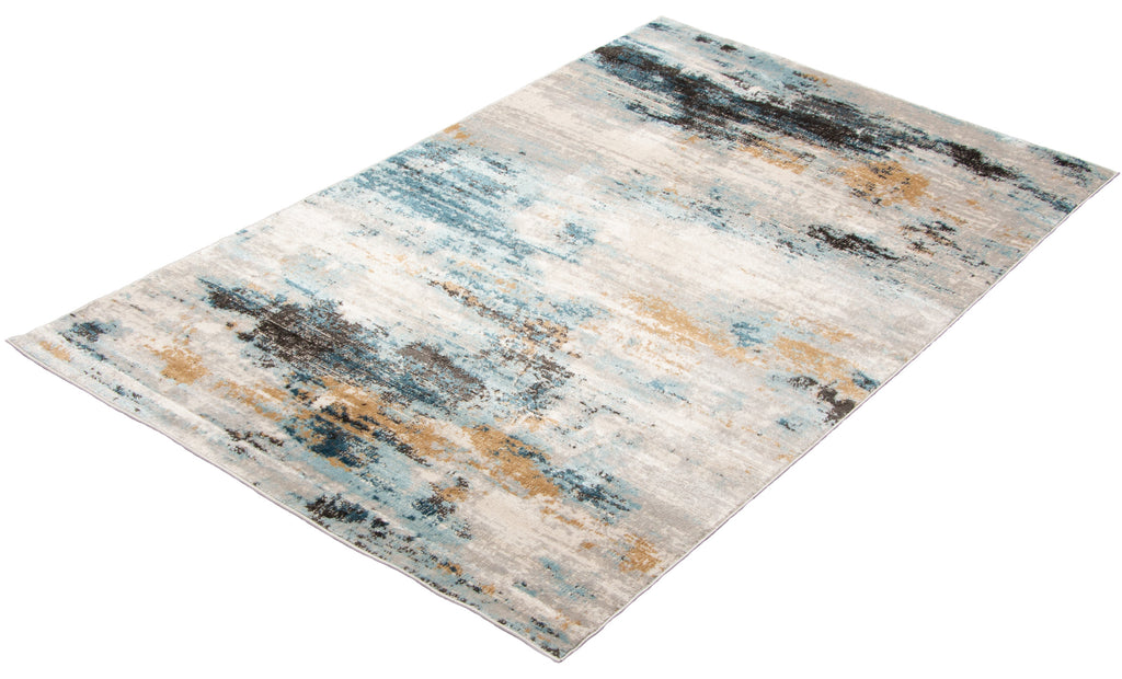 Everest Abstract Area Rug Blue and Grey Therugsoutlet.ca