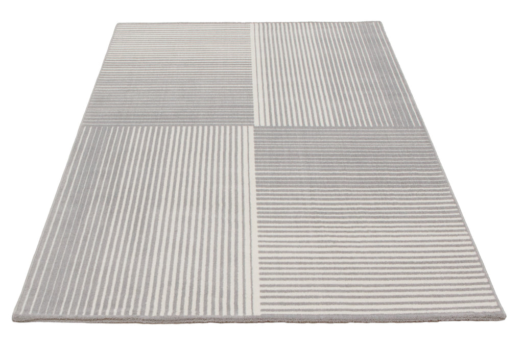 Milieu Area Rug White and Grey Therugsoutlet.ca