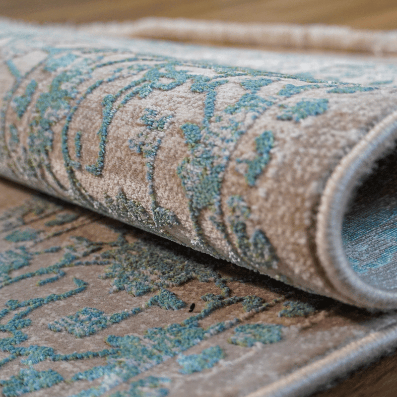 Ris Modern Board Floral Green Rug 4'11"X7'5" FT
